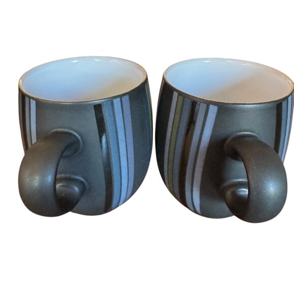 Denby-Langley Jet Stripes Pattern Mugs Set 2 Discontinued Replacements Additions - Picture 6 of 16